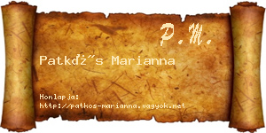 Patkós Marianna névjegykártya